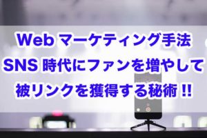 Webマーケティング手法｜SNS時代にファンを増やして被リンクを獲得する秘術!!
